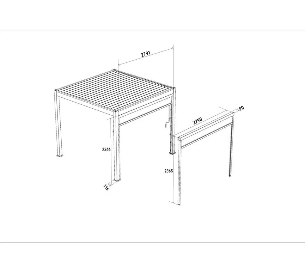 Weide Sonnenrollo für Deluxe/Classic Pergola, ca. B300 cm Ivory Sand Best