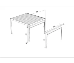 Weide Sonnenrollo für Deluxe/Classic Pergola, ca. 360 cm Anthrazit Clearance