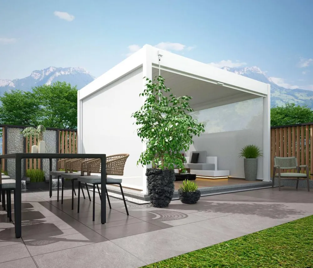 Weide Sonnenrollo für Deluxe/Classic Pergola, ca. 360 cm Weiß Clearance