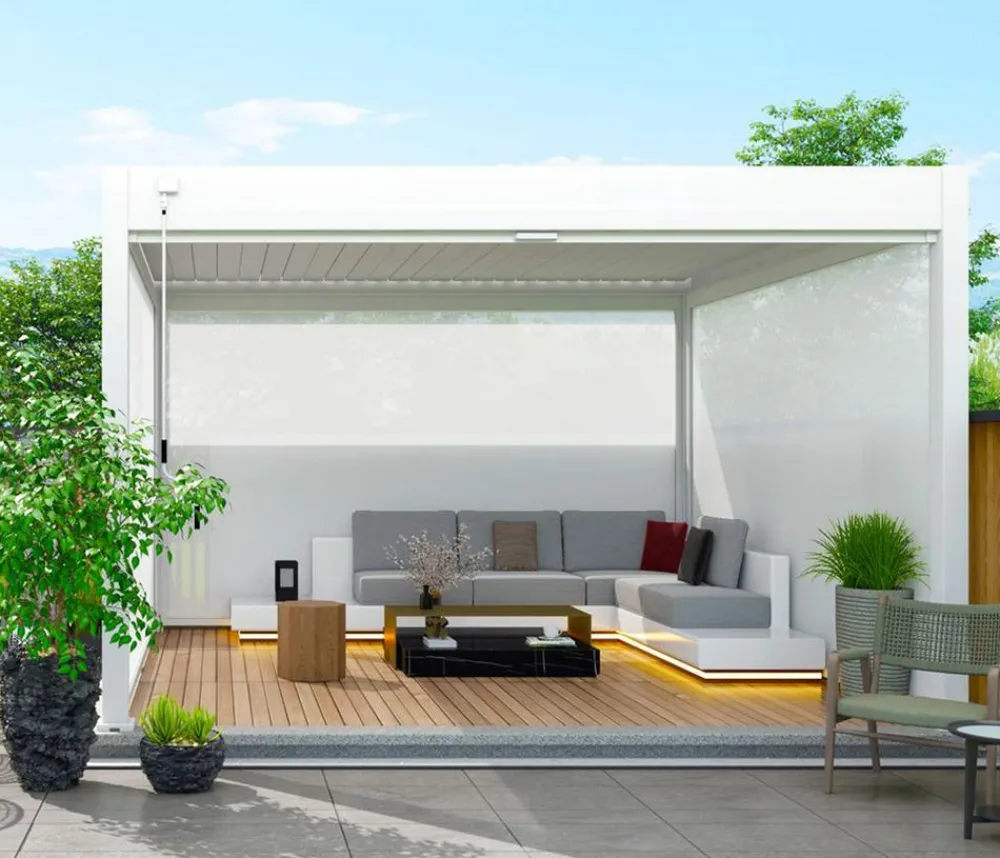 Weide Sonnenrollo für Deluxe/Classic Pergola, ca. 360 cm Weiß Clearance