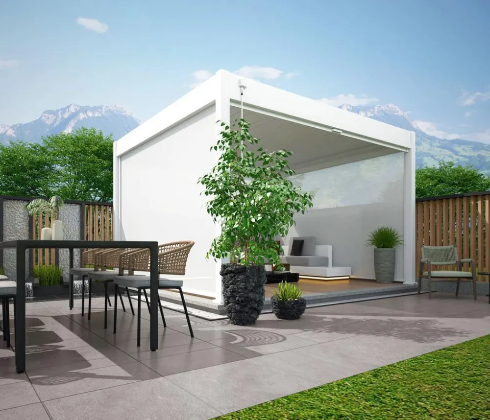 Weide Sonnenrollo für Deluxe Pergola, ca. B265 cm Weiß Discount
