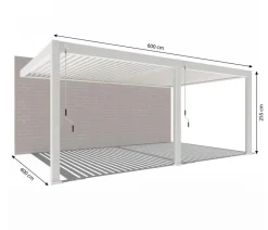 Weide Pergolen - Wand-Pergola Deluxe Plus 4x6, ca. B600/H255/T400 cm Weiß