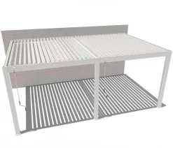 Weide Pergolen - Wand-Pergola Deluxe Plus 4x6, ca. B600/H255/T400 cm Weiß