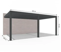 Weide Pergolen > Wand-Pergola LED E-Deluxe Plus 4x6, ca. B600/H255/T400 cm