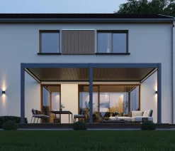 Weide Pergolen > Wand-Pergola LED E-Deluxe Plus 4x6, ca. B600/H255/T400 cm