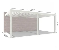Weide Wand-Pergola LED E-Deluxe Plus 4x6, ca. B600/H255/T400 cm Weiß Sale