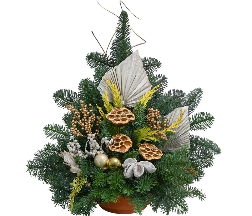 Dehner Grabschmuck & Grabgestaltung > Weihnachtliches Grabgesteck, , ca. B45/H50/T35 cm