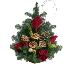Dehner Weihnachtliches Grabgesteck, rot, ca. B45/H50/T35 cm Clearance