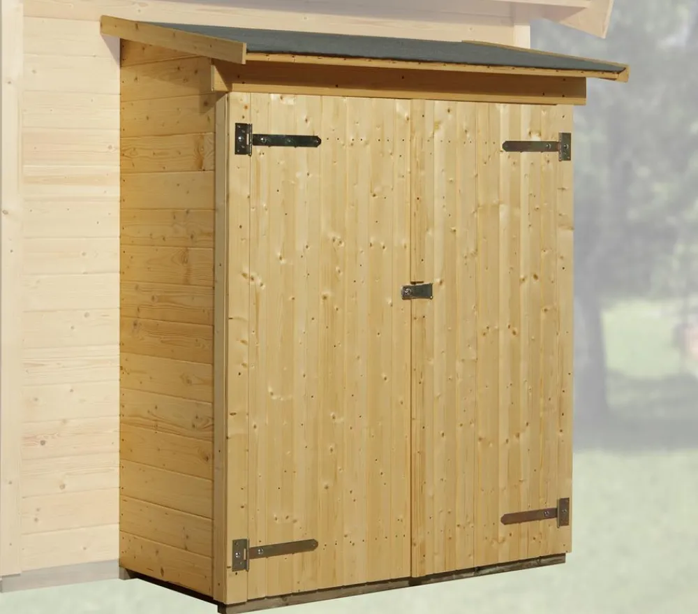 Weka Anbauschuppen, ca. B143/H176/T75 cm Hellbraun Online