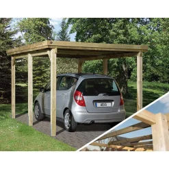 Weka Carport 617, ohne Dacheindeckung Hellbraun Discount