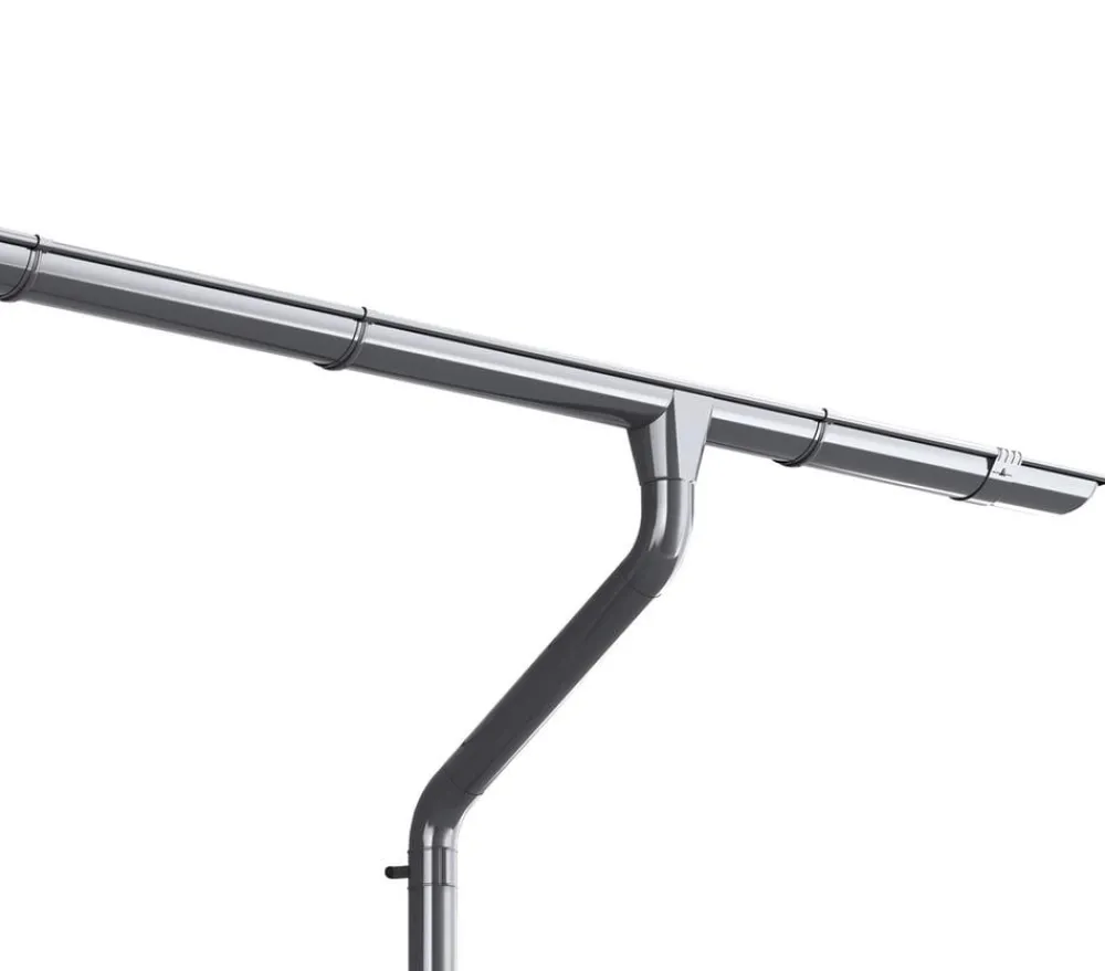 Weka Dachzubehör - Dachrinnen-Set für Flach- und Pultdach, verzinkt Silber