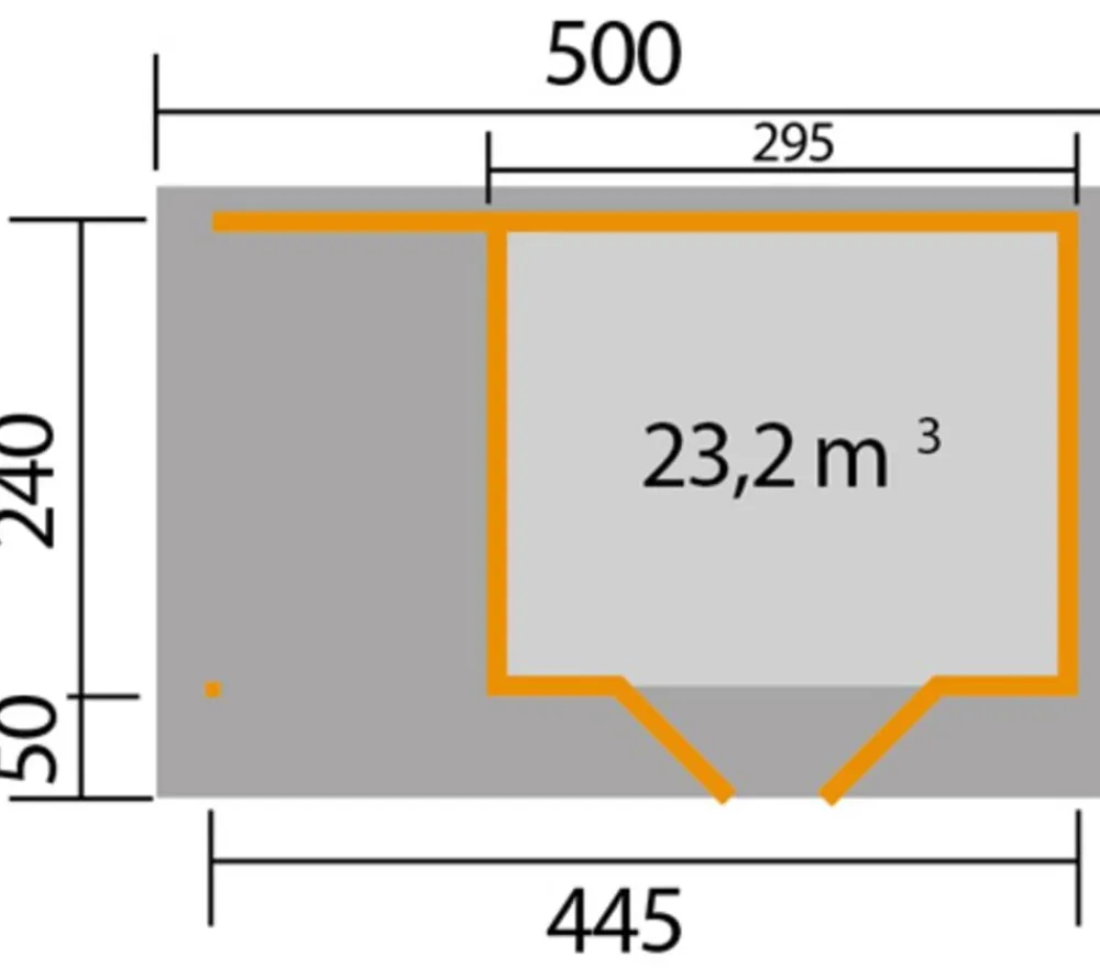 Weka Gartenhäuser & Gerätehäuser - Designhaus 126 A, Gr. 1, ca. B500/H225/T316 cm Natur
