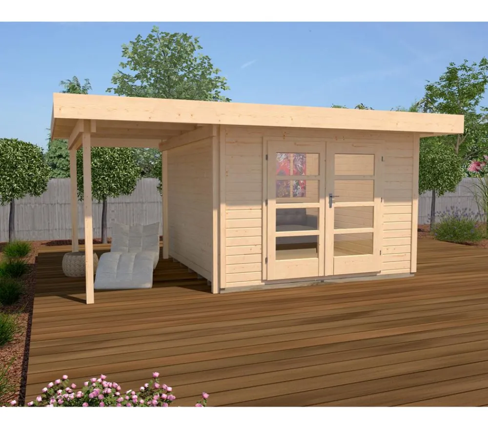 Weka Gartenhäuser & Gerätehäuser - Designhaus 126 A, Gr. 1, ca. B500/H225/T316 cm Natur