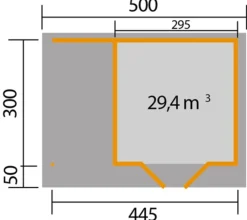 Weka Gartenhäuser & Gerätehäuser > Designhaus 126 A, Gr. 2, ca. B500/H225/T377 cm