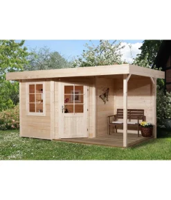 Weka Gartenhäuser & Gerätehäuser - Designhaus 213 A+ Gr. 1, ca. B436/H259/T278 cm Rot