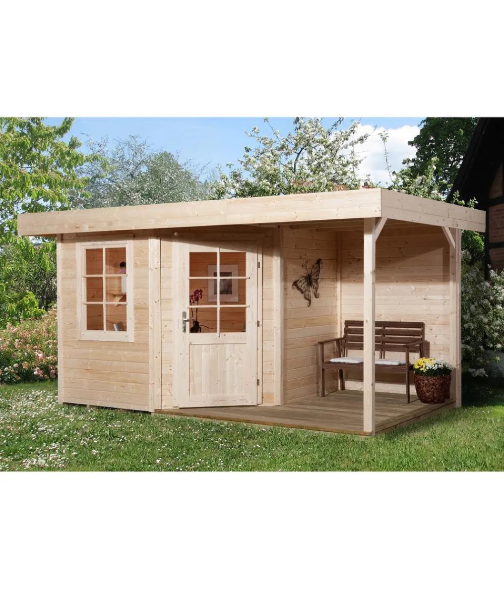 Weka Gartenhäuser & Gerätehäuser - Designhaus 213 A+ Gr. 1, ca. B436/H259/T278 cm Rot