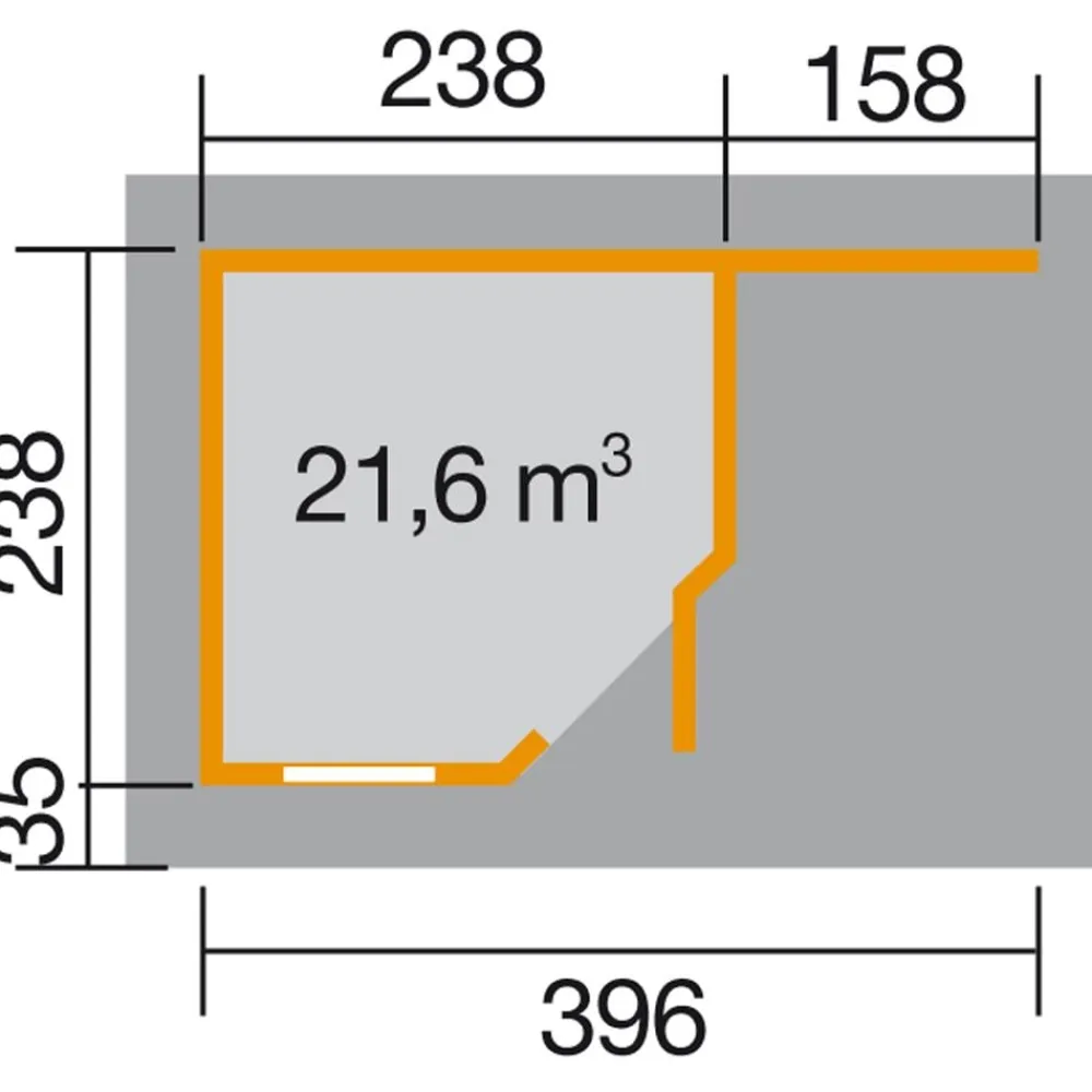 Weka Gartenhäuser & Gerätehäuser - Designhaus 213 A+ Gr. 1, ca. B436/H259/T278 cm Rot