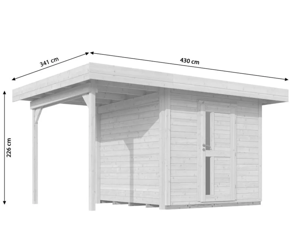 Weka Gartenhäuser & Gerätehäuser - Designhaus 172 A Gr. 1, ca. B430/H226/T314 cm Dunkelgrau