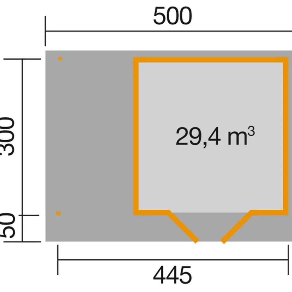 Weka Gartenhäuser & Gerätehäuser - Designhaus 126 A+ Gr. 2, ca. B500/H247/T377 cm Hellgrau
