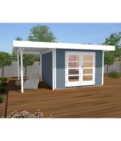 Weka Gartenhäuser & Gerätehäuser - Designhaus 126 A+ Gr. 2, ca. B500/H247/T377 cm Hellgrau