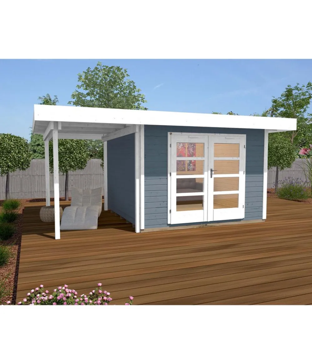 Weka Gartenhäuser & Gerätehäuser - Designhaus 126 A+ Gr. 2, ca. B500/H247/T377 cm Hellgrau