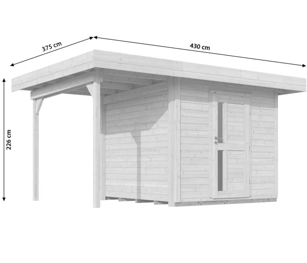 Weka Gartenhäuser & Gerätehäuser - Designhaus 172 A Gr.2, ca. B430/H226/T375 cm Grau