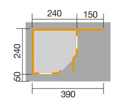 Weka Designhaus 213 A Gr.1, ca. B442/H237/T278 cm Natur Discount