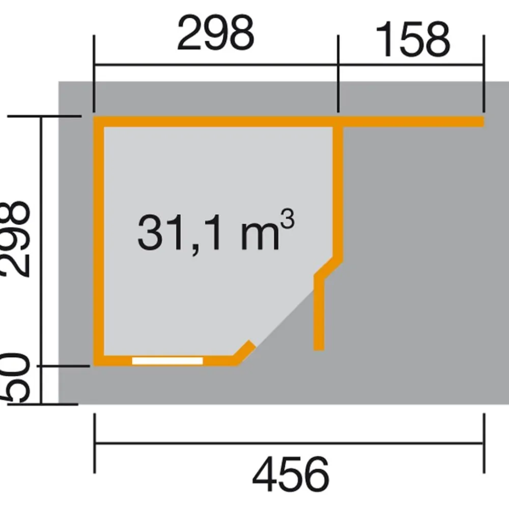 Weka Designhaus 213 A+ Gr. 2, ca. B500/H259/T339 cm Rot Hot