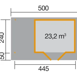 Weka Designhaus 126 A+ Gr. 1, ca. B500/H247/T316 cm Dunkelgrau New