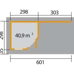 Weka Designhaus 213 B+ Gr. 2, ca. B645/H259/T339 cm Dunkelgrau Clearance