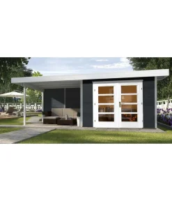 Weka Gartenhäuser & Gerätehäuser - Designhaus 126 B+ Gr. 1, ca. B645/H247/T316 cm Dunkelgrau