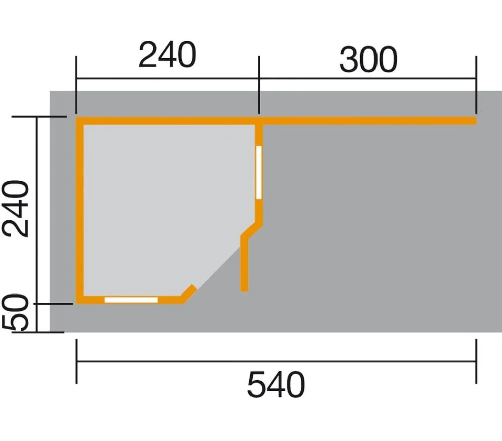 Weka Designhaus 213 B Gr.1, ca. B586/H237/T278 cm Grau Best