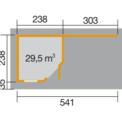 Weka Designhaus 213 B+ Gr. 1, ca. B585/H259/T279 cm Dunkelgrau Outlet