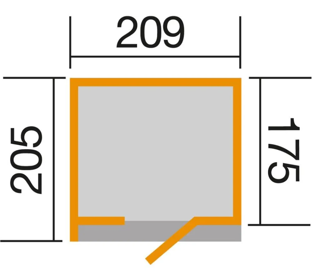 Weka Gartenhäuser & Gerätehäuser - Designhaus 262, ca. B214/H218/T215 cm Dunkelgrau