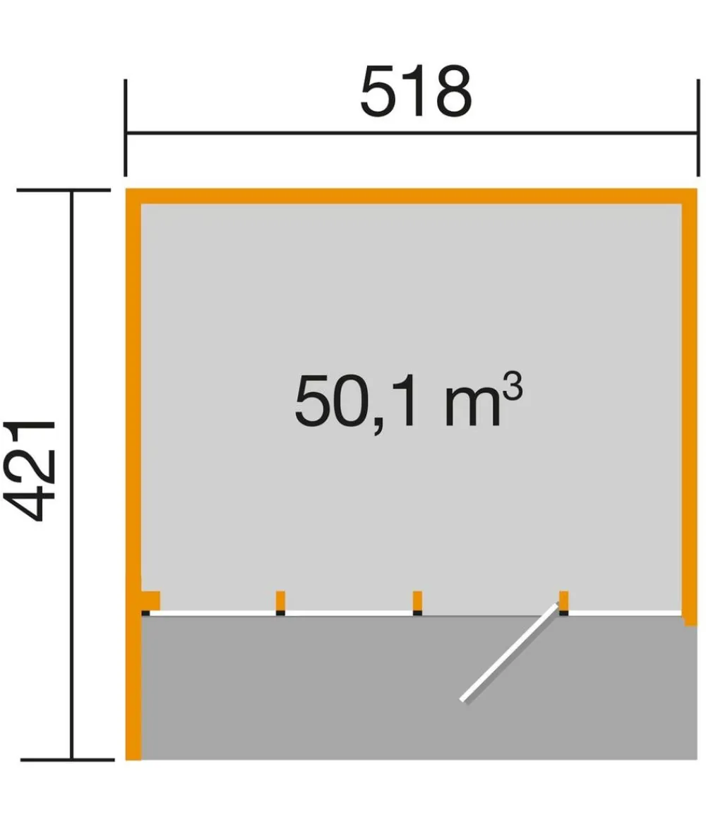 Weka Designhaus Cubilis 4.0, ca. B518/H245/T421 cm Natur Clearance