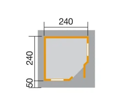Weka Gartenhäuser & Gerätehäuser - Designhaus 213 Gr.1, ca. B278/H237/T278 cm Grau