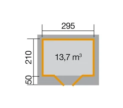 Weka Designhaus 126 Gr.1, ca. B361/H225/T286 cm Grau Best