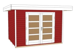Weka Gartenhäuser & Gerätehäuser - Designhaus 126 Gr.1, ca. B361/H225/T286 cm Rot