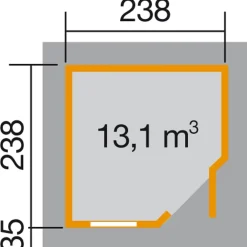 Weka Gartenhäuser & Gerätehäuser - Designhaus 213+ Gr. 1, ca. B278/H259/T278 cm Rot