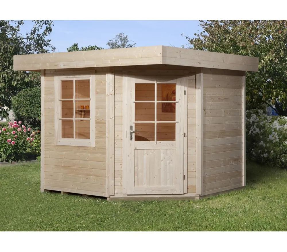 Weka Gartenhäuser & Gerätehäuser - Designhaus 213 Gr.2, ca. B338/H237/T338 cm Natur