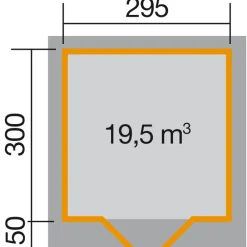 Weka Gartenhäuser & Gerätehäuser - Designhaus 126+ Gr. 3, ca. B356/H247/T377 cm Hellgrau