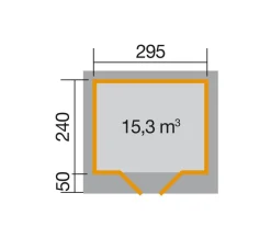 Weka Designhaus 126 Gr.2, ca. B361/H225/T316 cm Natur