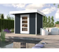 Weka Gartenhäuser & Gerätehäuser - Designhaus Line 172 Dunkelgrau
