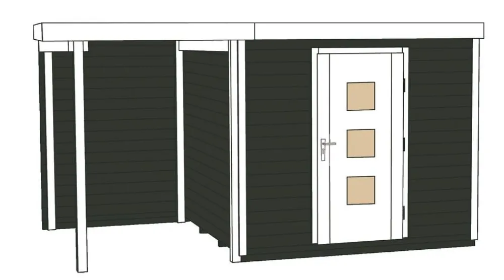 Weka Gartenhäuser & Gerätehäuser - Designhaus Line 413 A Gr.2, ca. B460/H244/T310 cm Dunkelgrau