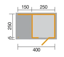 Weka Designhaus Line 413 A Gr.1, ca. B410/H244/T260 cm Natur New