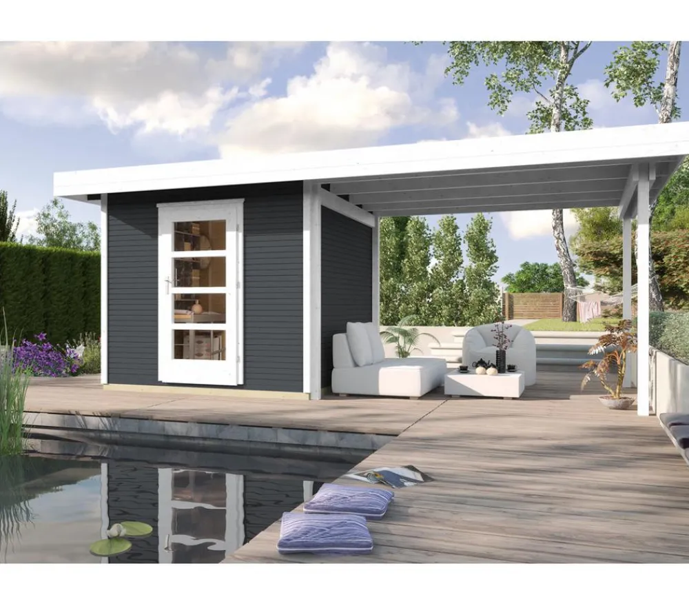 Weka Gartenhäuser & Gerätehäuser - Designhaus Line 172 B Dunkelgrau