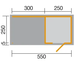 Weka Gartenhäuser & Gerätehäuser > Designhaus Line 413 B Gr.1, ca. B560/H244/T260 cm