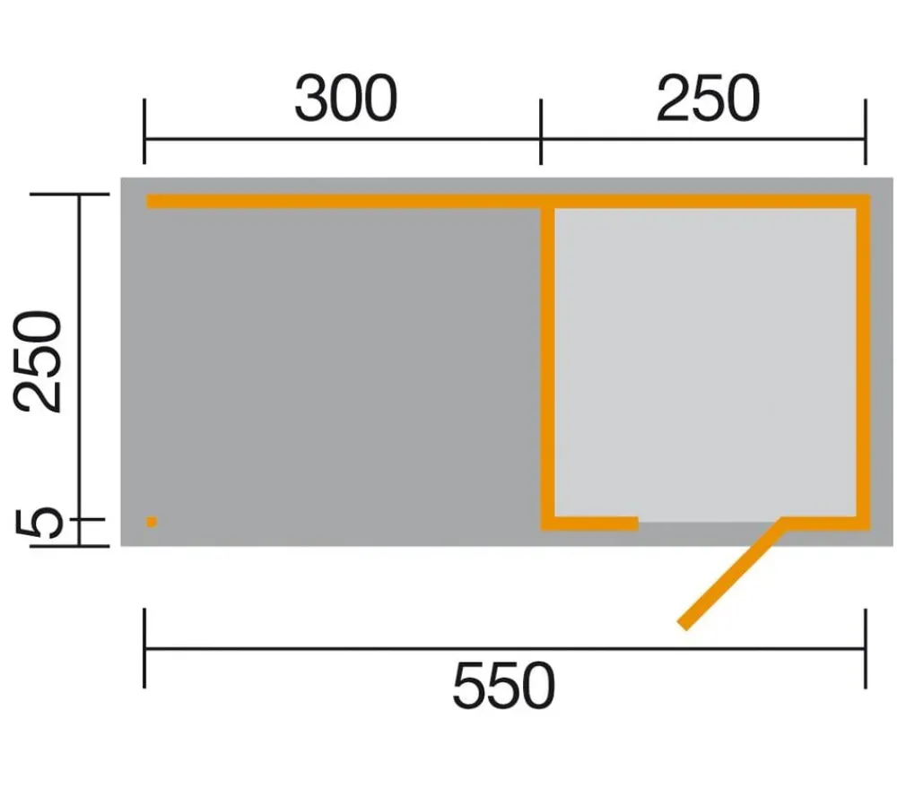 Weka Designhaus Line 413 B Gr.1, ca. B560/H244/T260 cm Natur Best