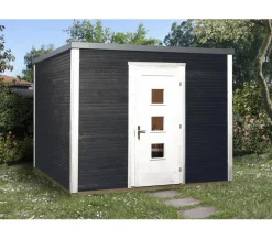 Weka Gartenhäuser & Gerätehäuser - Designhaus Line 413 Gr.1, ca. B260/H244/T260 cm Anthrazit