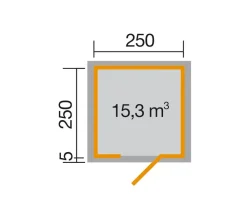 Weka Gartenhäuser & Gerätehäuser - Designhaus Line 413 Gr.1, ca. B260/H244/T260 cm Anthrazit